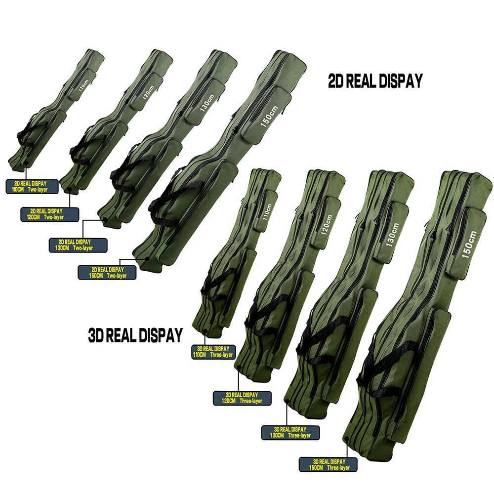 Fishing Rod Bag 110/120/130/150cm 2-3 Layer Durable Fishing Tackle Bag Z250411
