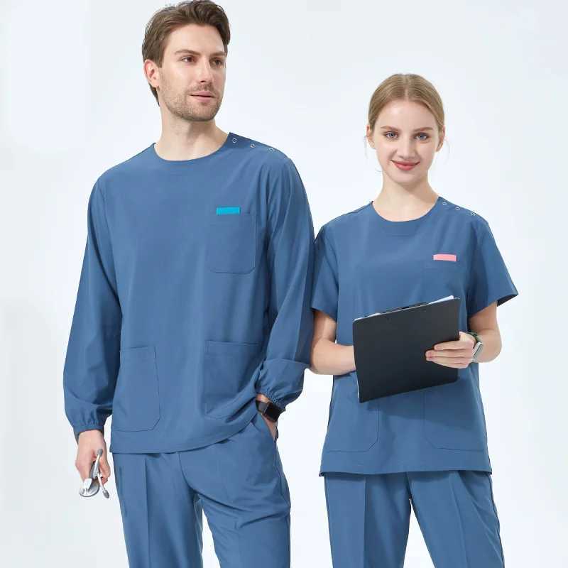 Quick drying hospital workwear breathable doctor nurse uniform female orthopedic surgeon stretching medical scrub set S02 X250410