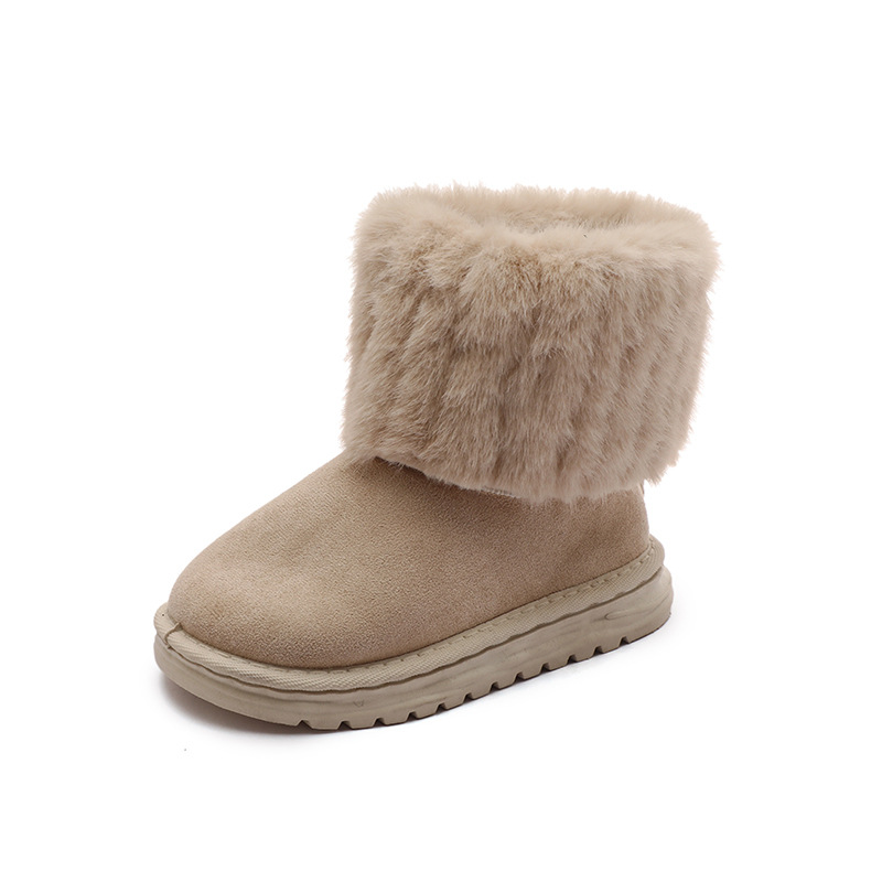 Shoes for Kids Winter Girl's Round Toe Toddler Plush Warm Winter Proof Casual Kidszworld Girls Snow Boots Size 25 - 36 K0218