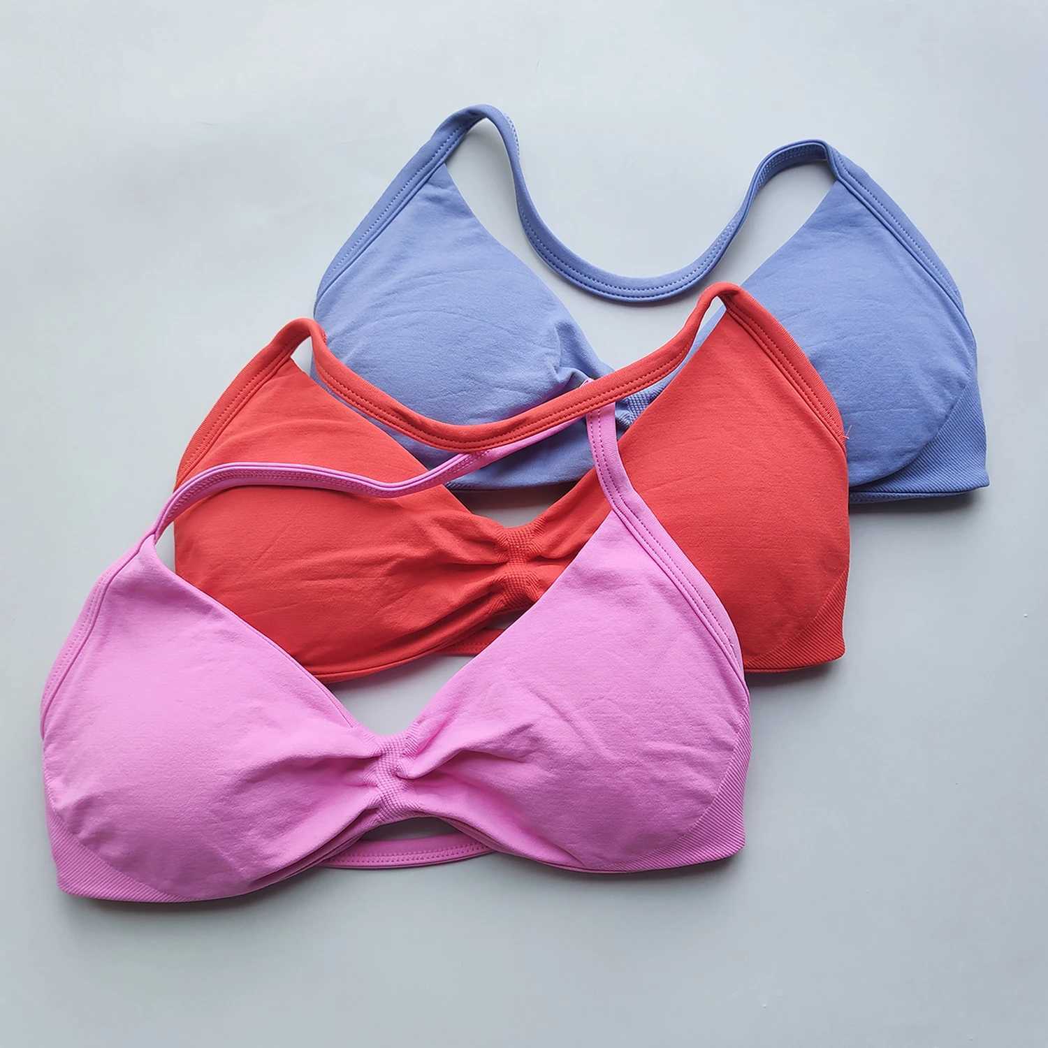 Impact sports bra shoulder strap backless yoga gym bra detachable cup womens sportswear gym top suspender sports braW250411