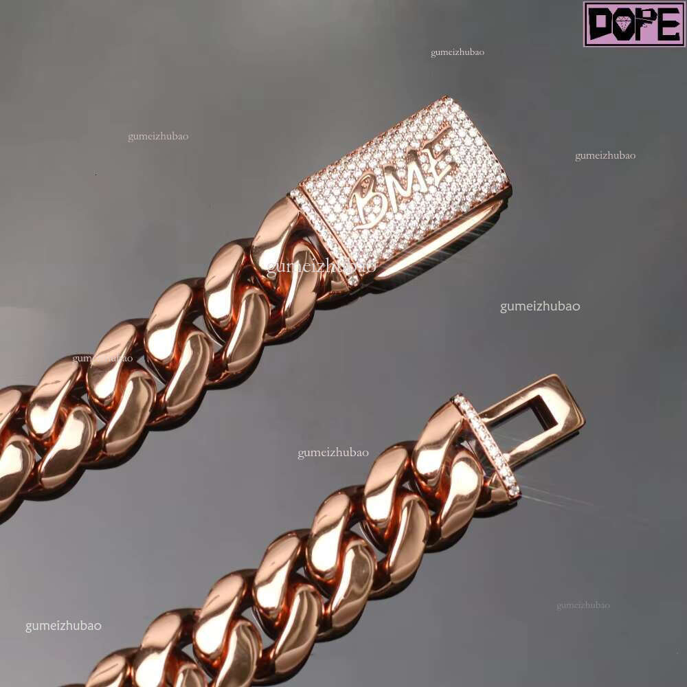 Iced Out Customized Bracelets Hip Hop Chain VVS Moissanite Clasp Sier Cuban k Bracelet