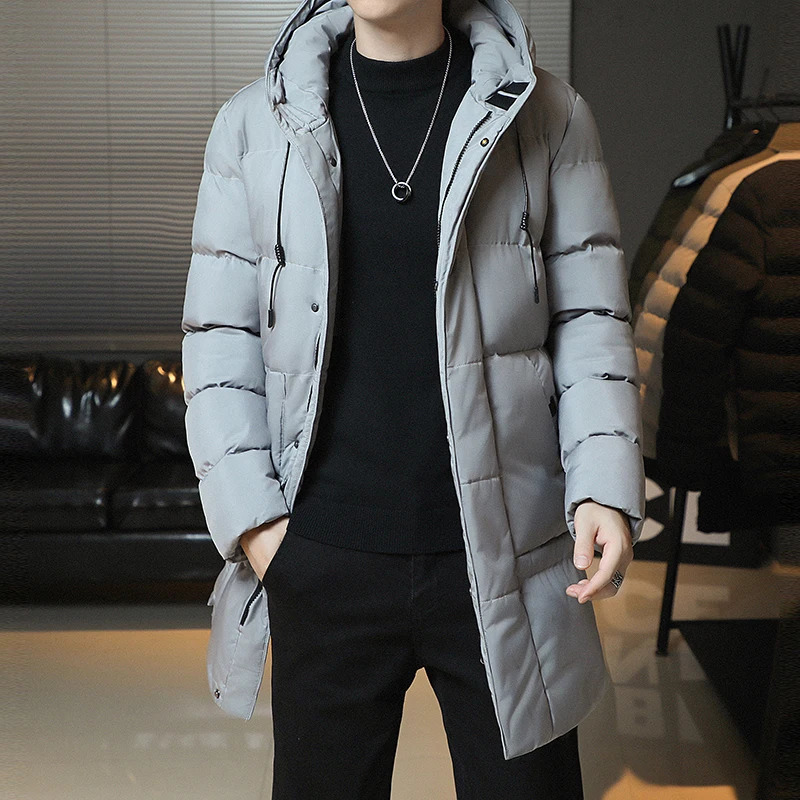 Winter Fashion Youth Middle And Long Clothes MenS Korean Version Bread Down Cotton Thickened Warm Coat Boy 251105