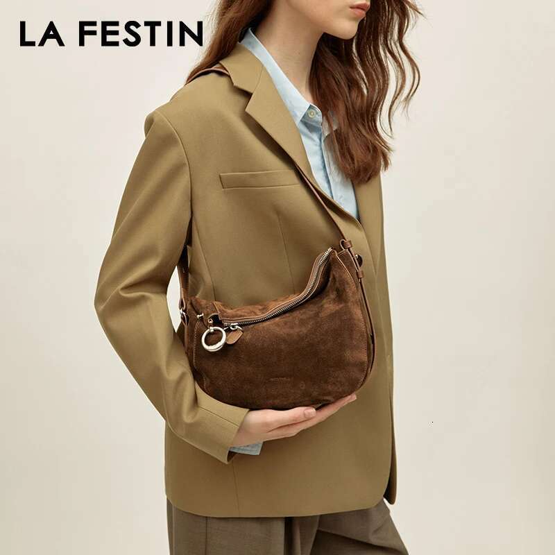 LA FESTIN New Suede Fashion Shoulder Crossbody Brand Leather Women's Bags Handbag Leopard Print Bag