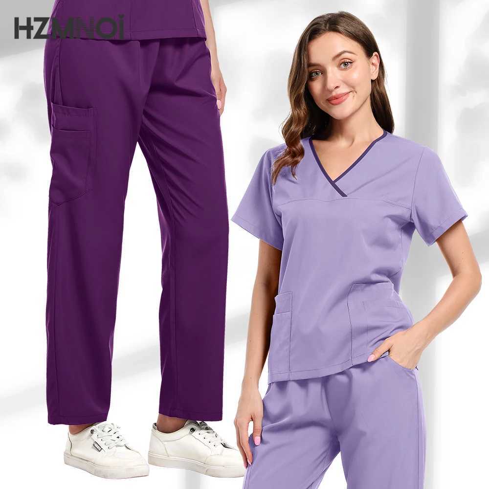 Hot Sales Scrub Sets Uniform Women Joggers Breathable Dentist Veterinary Scrubs Pet Store Pharmacy Worker Uniforms Fashion Scrub X250410