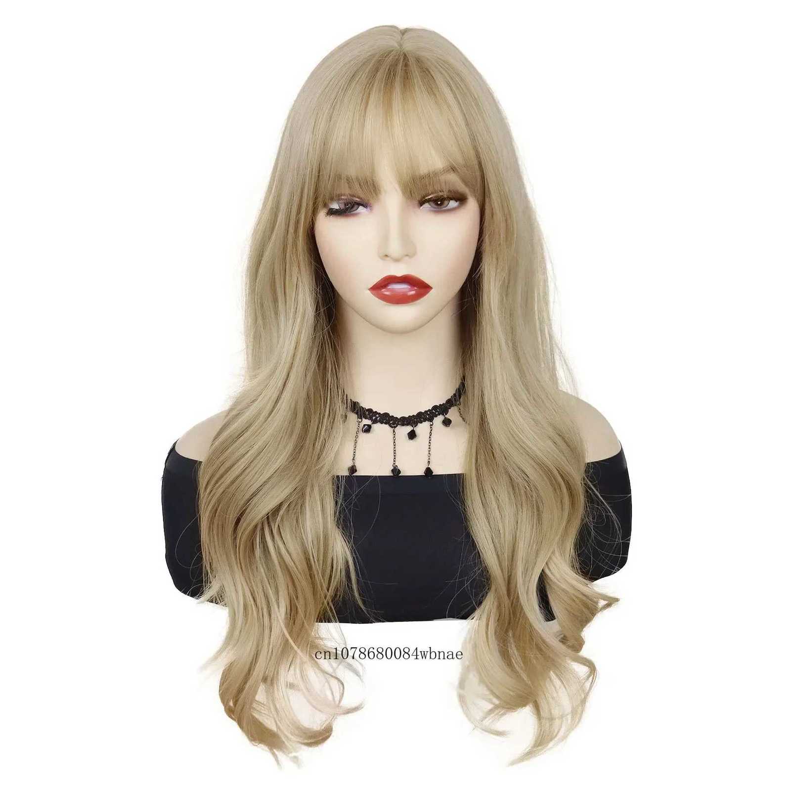 Blonde Wigs 25 Inch Long Wavy Synthetic Wig for Women Girls Natural Soft Hair Daily Cosplay Costume Party High Temperature FiberT251111