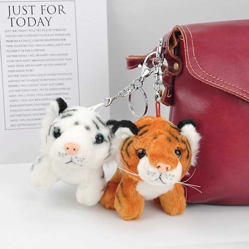 1 cute plush tiger doll keychain backpack pendant tiger toy charm keychain childrens bag pendant W250411