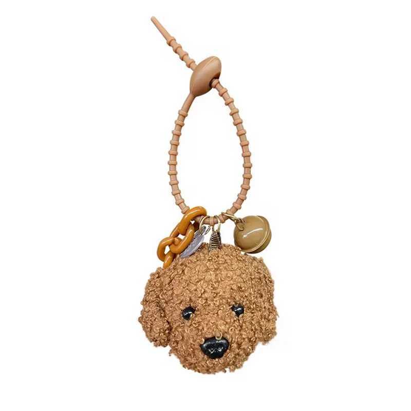 New plush teddy dog pendant keychain suitable for women girls car keychains pocket charm DIY accessories couple gifts W250411