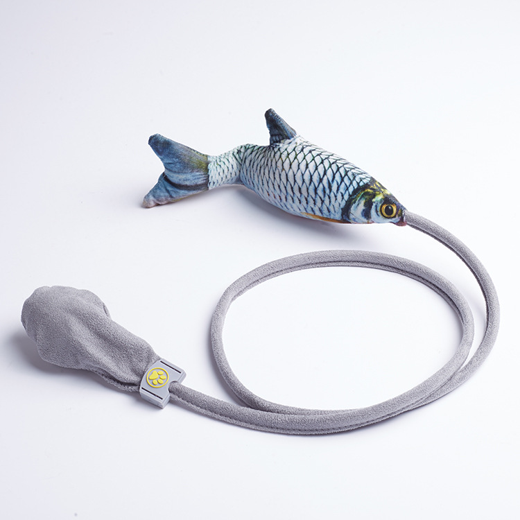 Teasers Cat Supplies Wands Pet creative funny electric fish airbag teasing cat stick puppy toy including caip Free shipping
