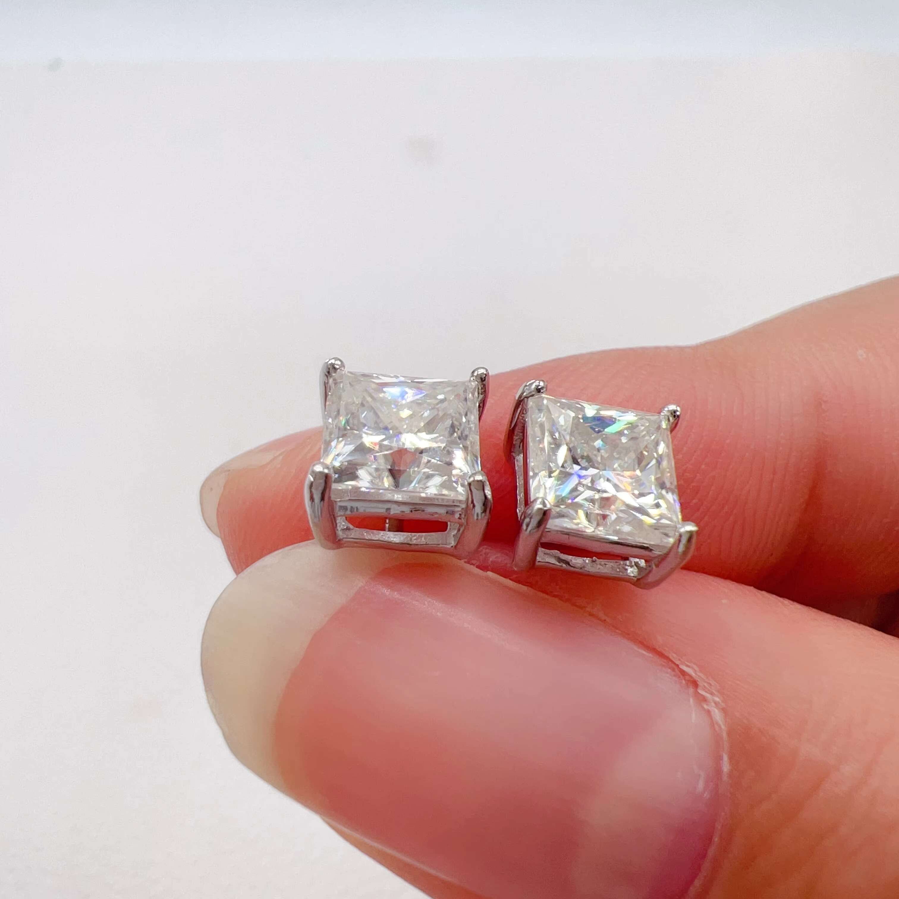 Hip Hop Supplies Sterling Silver Earings Jewelry Women Vvs Moissanite Stud Earrings