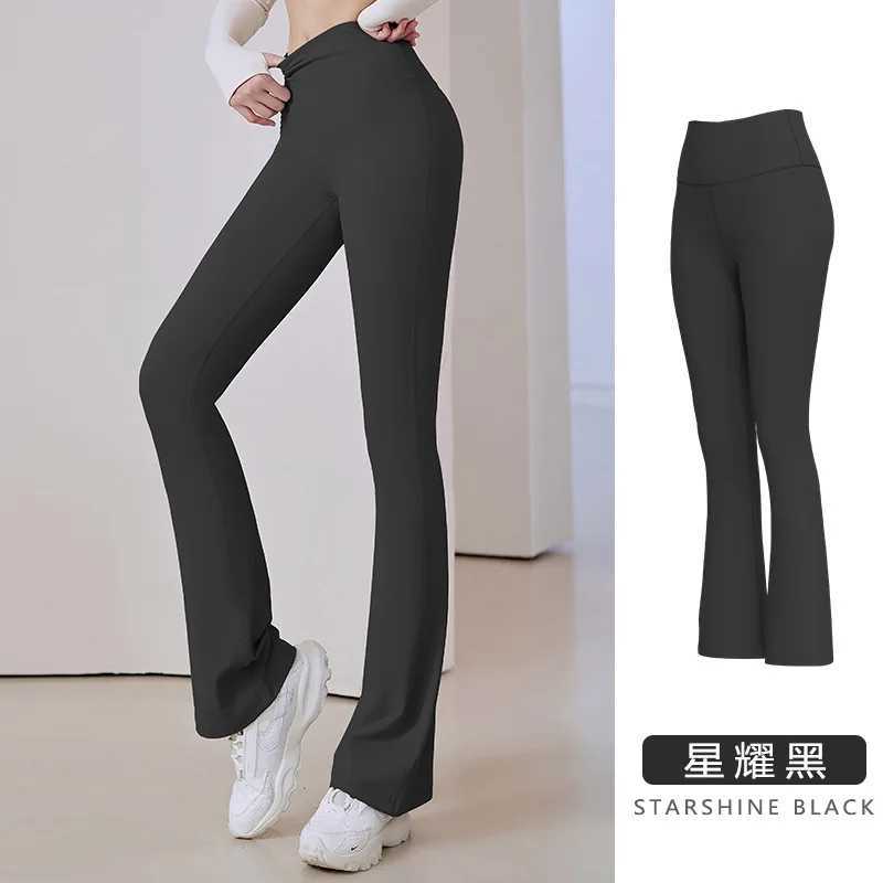 Flare Legging Yoga Pants Womens High Waist Breathable Wide Leg Pants Gym Exercise Ultra Thin Flared TightsW250411