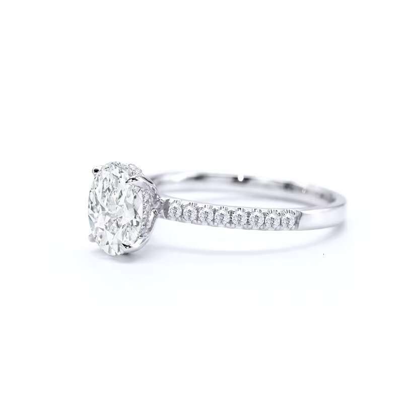 Wholesale Price 9K 10K 14K Real Solid Gold Vvs D Color Oval Diamond Engagement Rings Moissanite