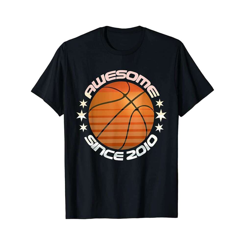 Designer T shirt Awesome Since 2010 13th Birthday 13 Year Basketball Player - 220g T shits