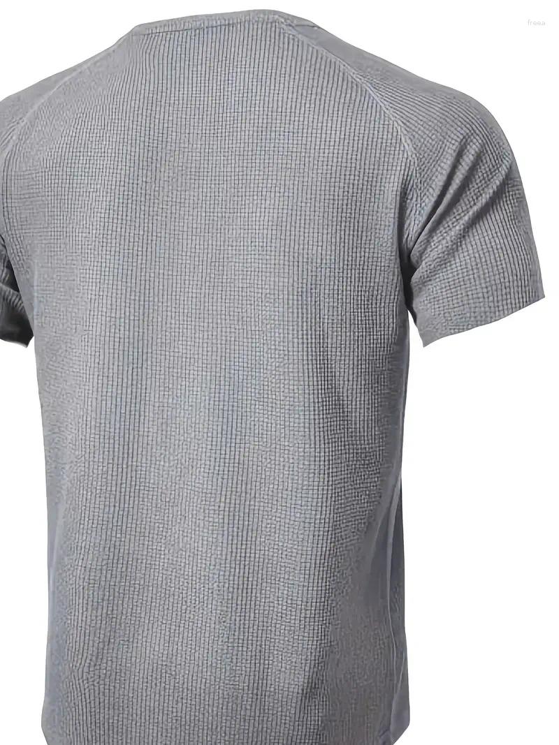 Men's Polos Summer Button-up POLO Shirt Henry Collar Pocket Casual Beach Short Sleeve Solid Color Top T-shirt Vintage Street Wea