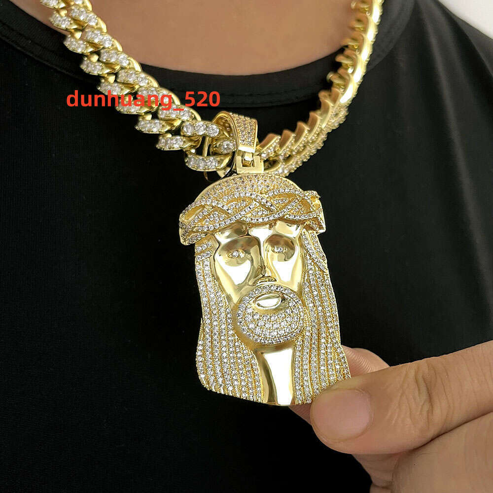 Trendy Style Full Moissanite Diamond Sparking God Charm Chain Hip Hop Jewelry Jesus Pendant S Sier Bg Men Necklace