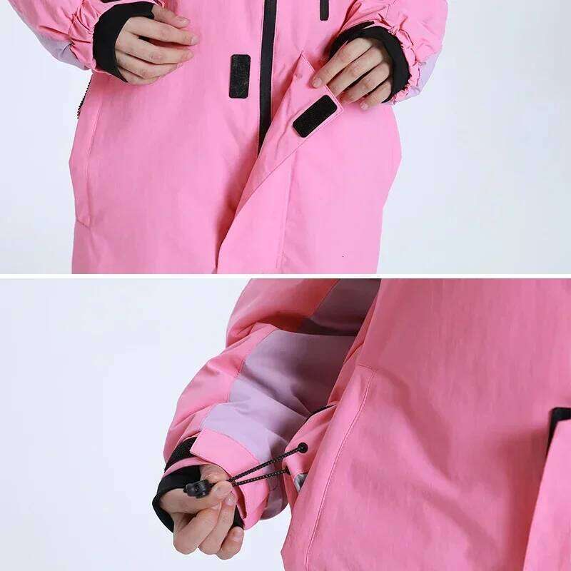 Ski One Piece Suits Sport Hooded Women Outdoor Jumpsuits Mountain Windproof Snowboard Tracksuit Clothes Skiing Snowsuit