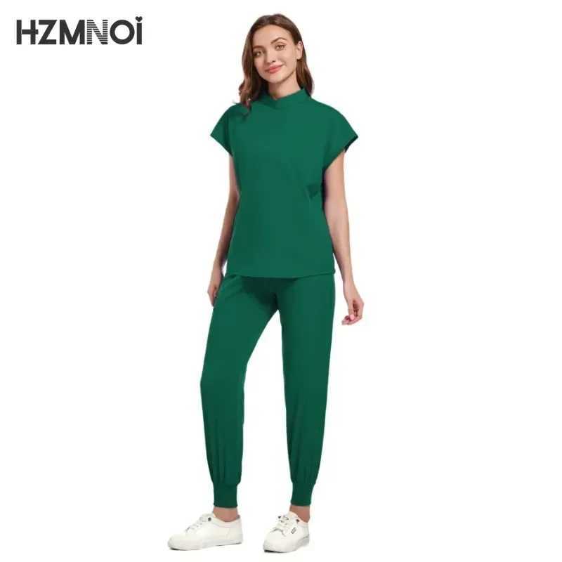 New Tops+pant Medical Uniform Surgery Scrubs Shirt Short Slve Pet Shop Doctor Nurse Nursing Uniform Set Women Workwear Scrub X250410