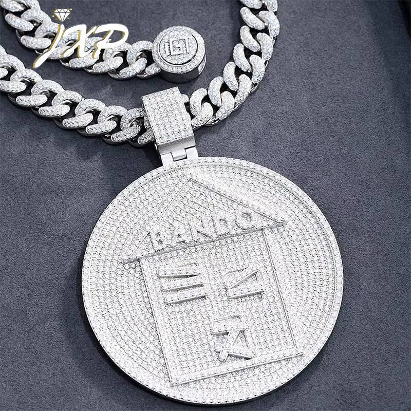 Custom Iced Out Moissanite Name Pendants Hot Selling Round Brilliant Cut 925 Silver Hip Hop Pendant Customizable