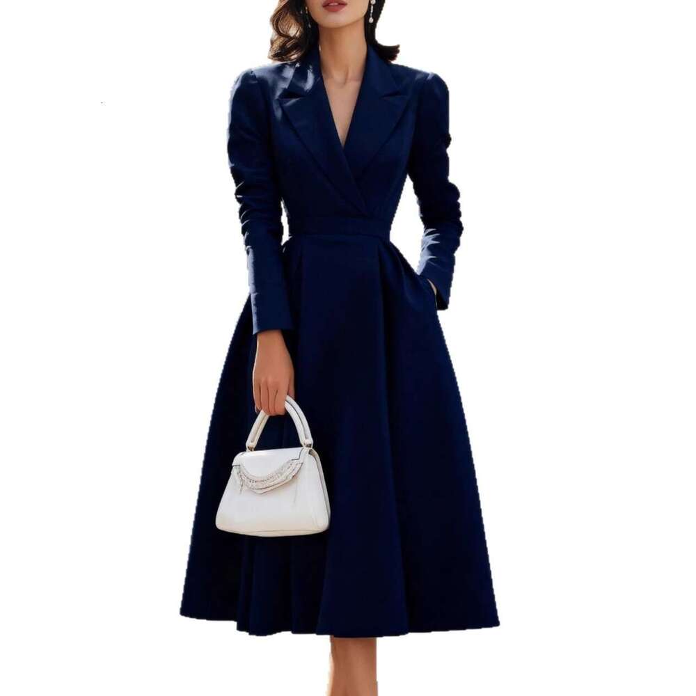 2025 Amazon Wish Independent Station New French V-Neck Elegant Waist Slimming High-End Feel Banquet Long Dress For Women 0c8b