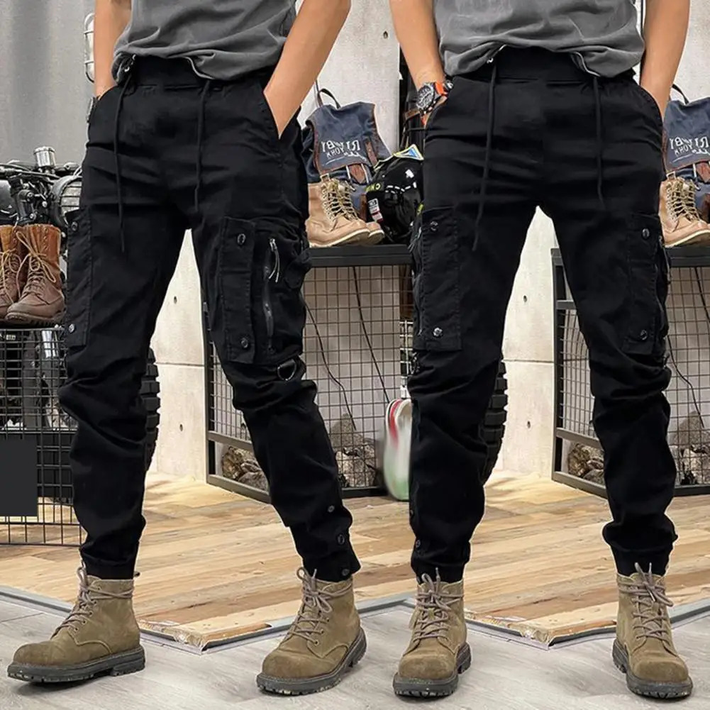 Cargo Pants for Mens Elastic Casual Trousers Zipper Multi-Pocket Joggers 251110