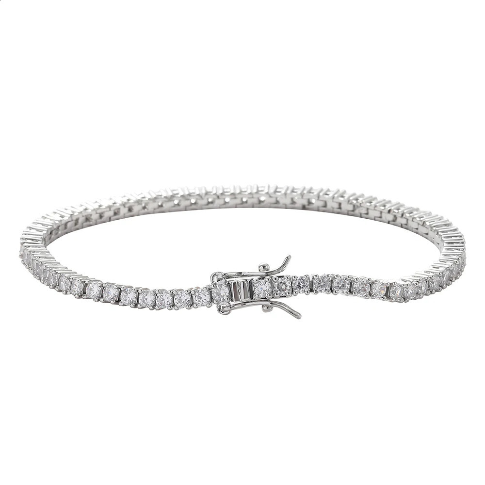 2.5mm Female Hip Hop Tennis Bracelet Brass Cubic Zircon Bracelet For Party Gift BB222 250408