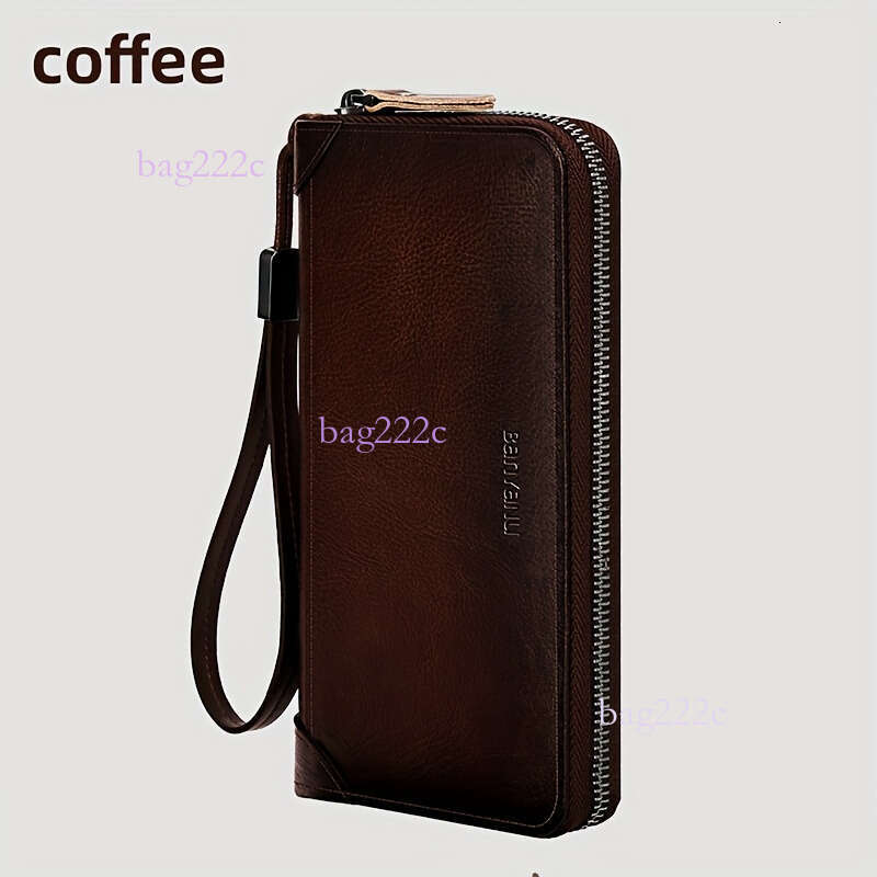 Banya Nu Long Men's Genuine Leather New Zipper Wallet N2040