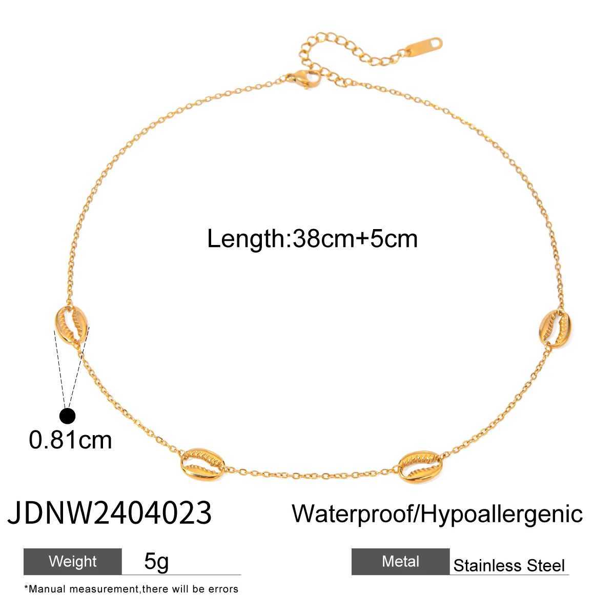 Uworld Rust Proof Stainless Steel Four Shell Components Necklace for Women Girls Summer Vacation Waterproof JewelryC250411