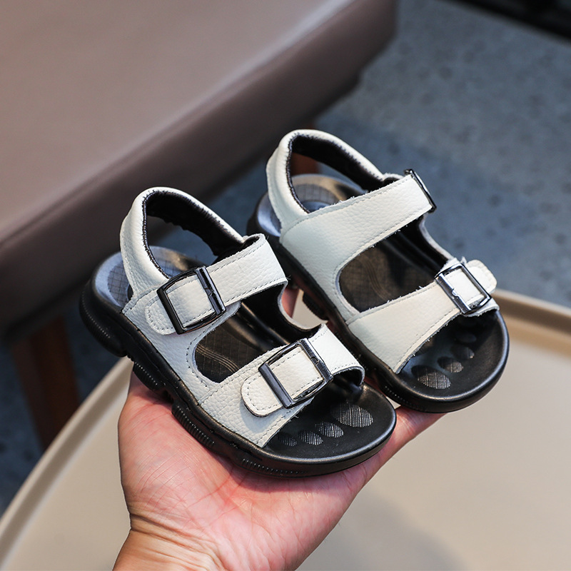 Toddler Summer Beach Sandals 2025 Boys Girls Leather Comfortable Flat Sandals Child Kidszworld Kids Summer Sandals Size 21 - 30 K0241