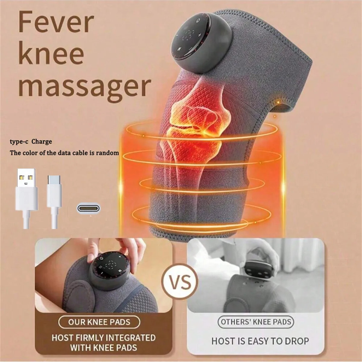 1 Rechargeable Heated Knee Massager Adjustable 3D Fully Heated Knee Pad With Heating Mode And Adjustable Vibration 251110