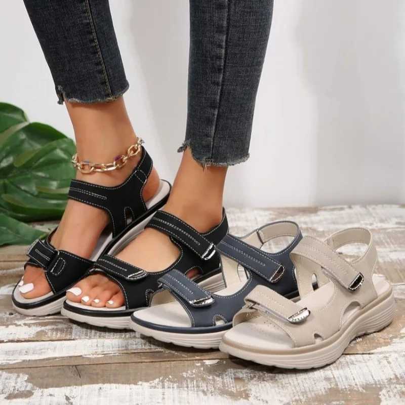 Summer Wedge Sandals for Women 2025 New Fi N Slip Beach Shoes Women Lightweight Casual Platform Plus Size Sandals WomenXJ250410