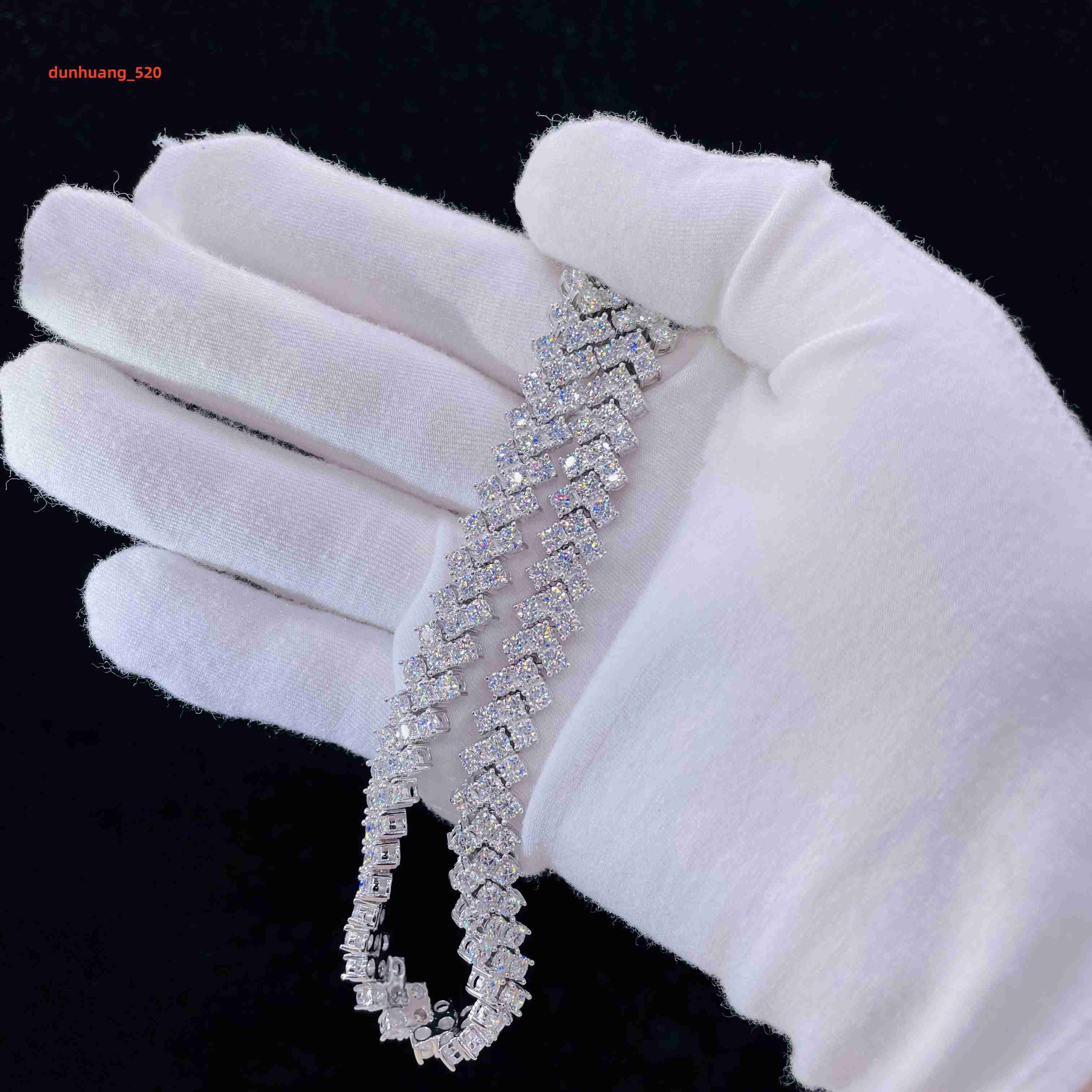 Moissanite Jewelry Hiphop Chain 10mm Cuban Mens Necklace Bling Iced Out Silver Cuban Link Chain in Stock