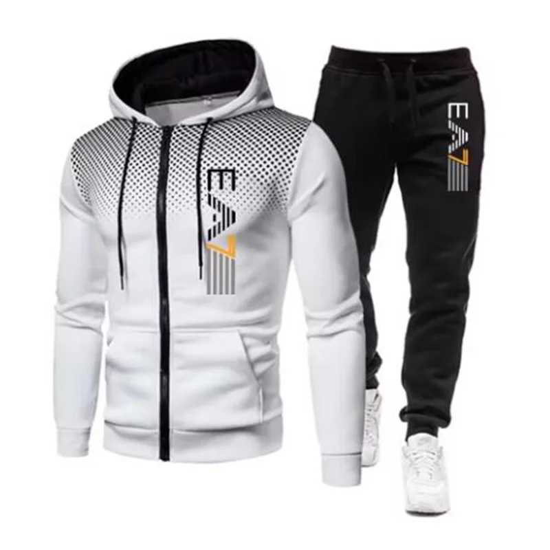 New mens warm hooded sports suit Mens sports fitness wear Mens running set Sports suit with hood Mens hooded coat for sportsT251111