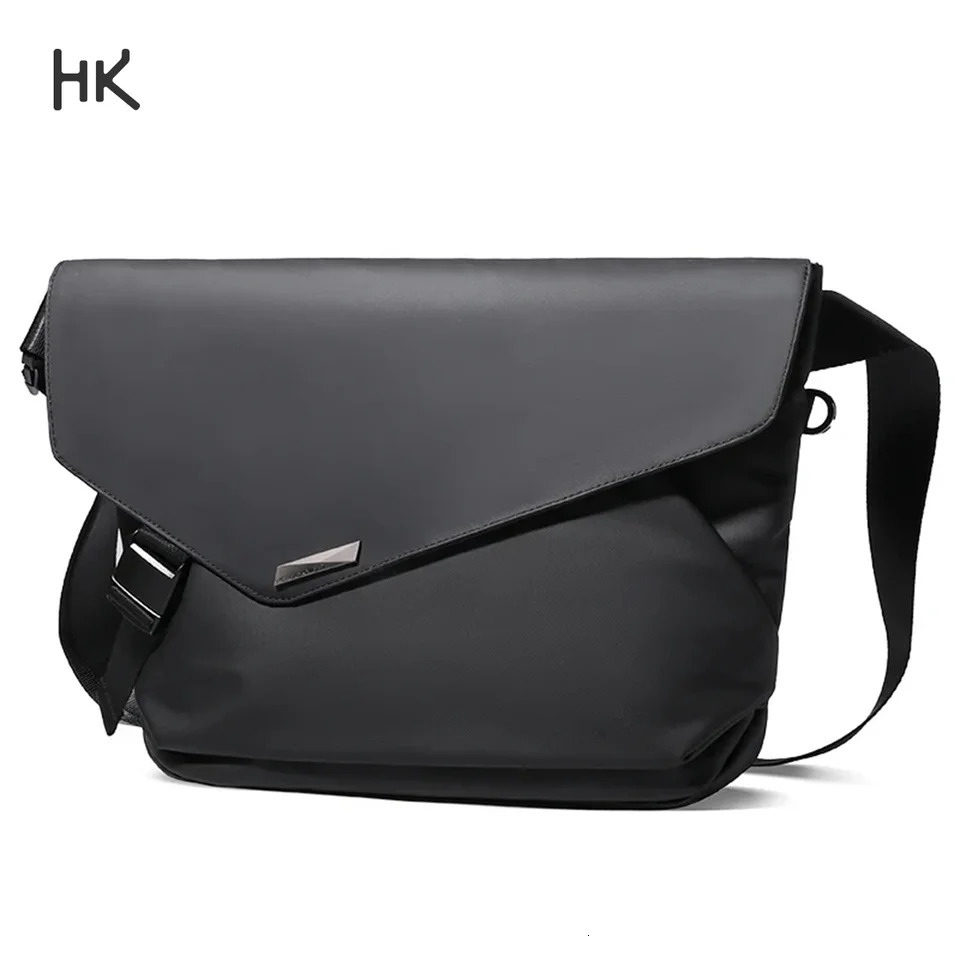 Hk Mens Shoulder Bag Water Repellent Messenger Sling Large Crossbody Packs Fit 13 inch Ipad Business Travel School Bags 251110