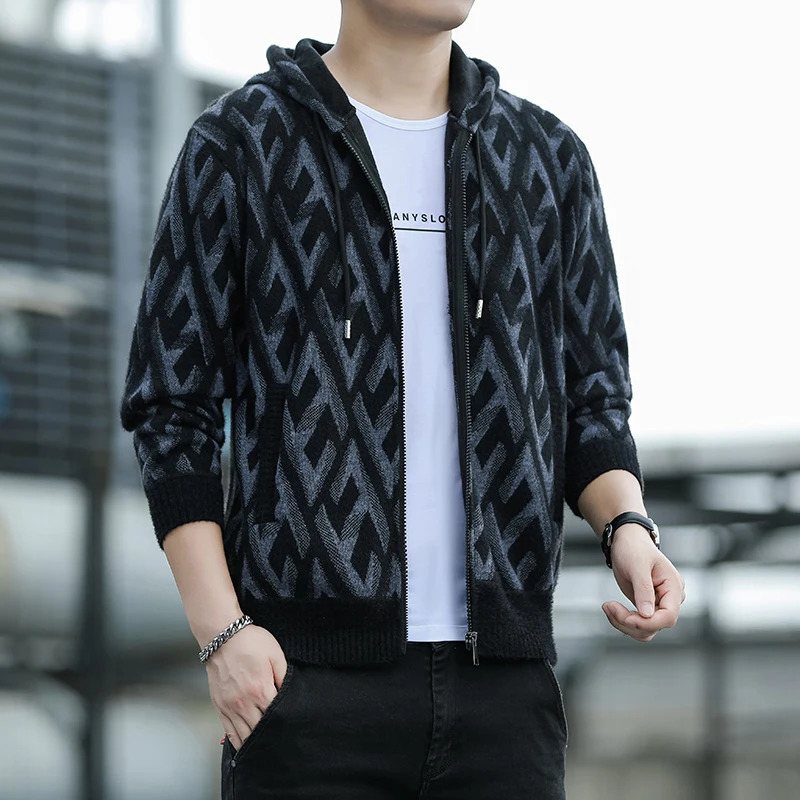 2024 Mens Sweater Jacket Thickened High Quality Autumn Winter Warm Fashion Knitted Cardigan Sweaters Coat 251030
