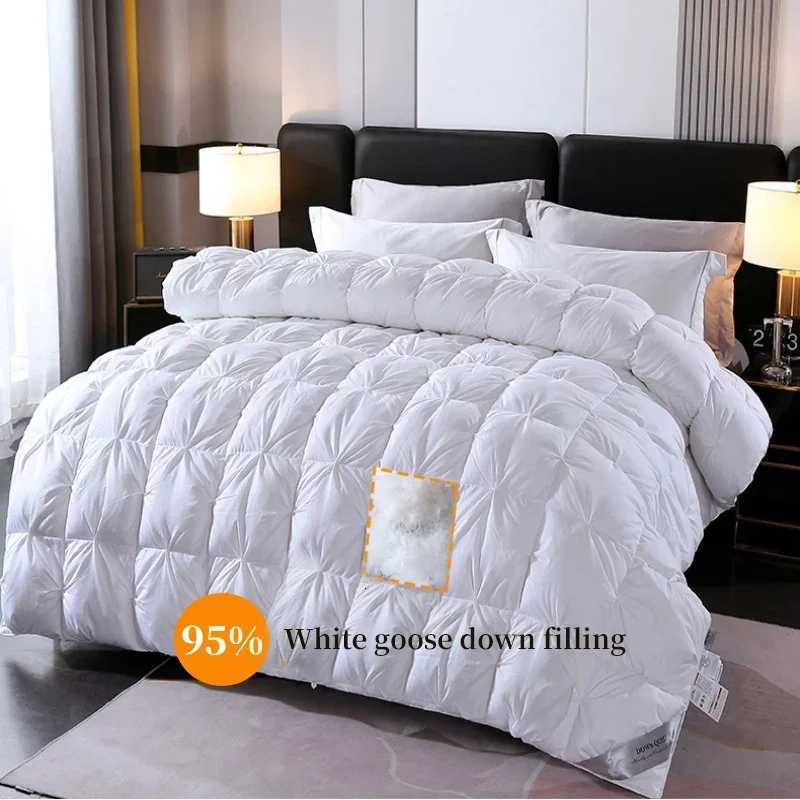 Blanket 100 white goose down comforter high-quty five-star hotel twisted flower comforter pure cotton winter thick comforter C251111