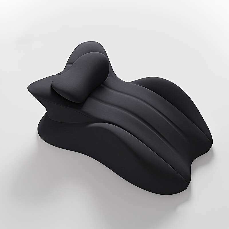 Ergonomic Back Pillow - Multifunctional Reading, Phone, and Side Sleeping Medium Support, Hand Wash Only, Black, Neck Comfort Pillow, Unique Wave Desi