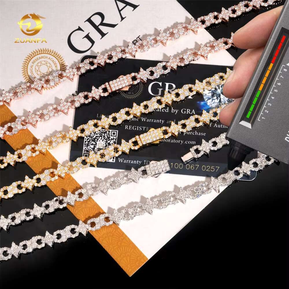 New Arrival Iced Out Fancy Shape Infinity 925 Silver Rose Gold Moissanite Diamond Women Necklace