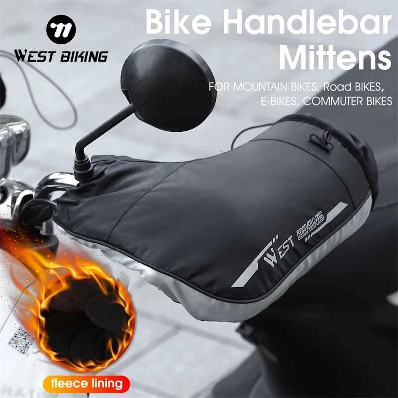 WEST BIKING Winter Bicycle Handlebar Mittens Thermal Windproof Bar Mittens MTB Road Bike E-bike Motorcycle Outdoor Cycling Glove S25118