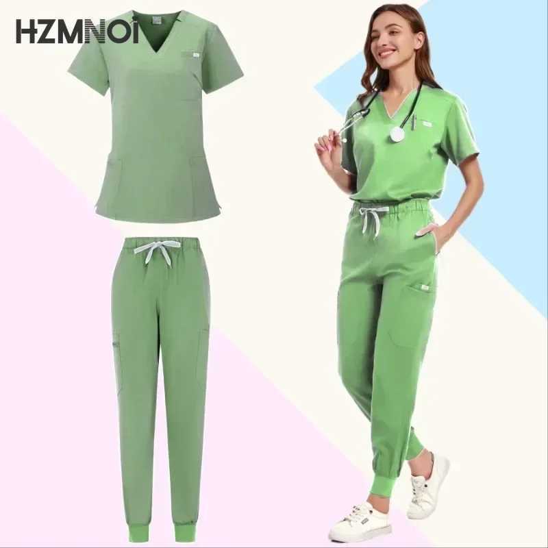 Surgical Uniforms Woman Nursing Enfermeria Sets Top Pant Articles Medical Uniform Scrubs Clinical Beauty Sn Hospital Suits X2504105