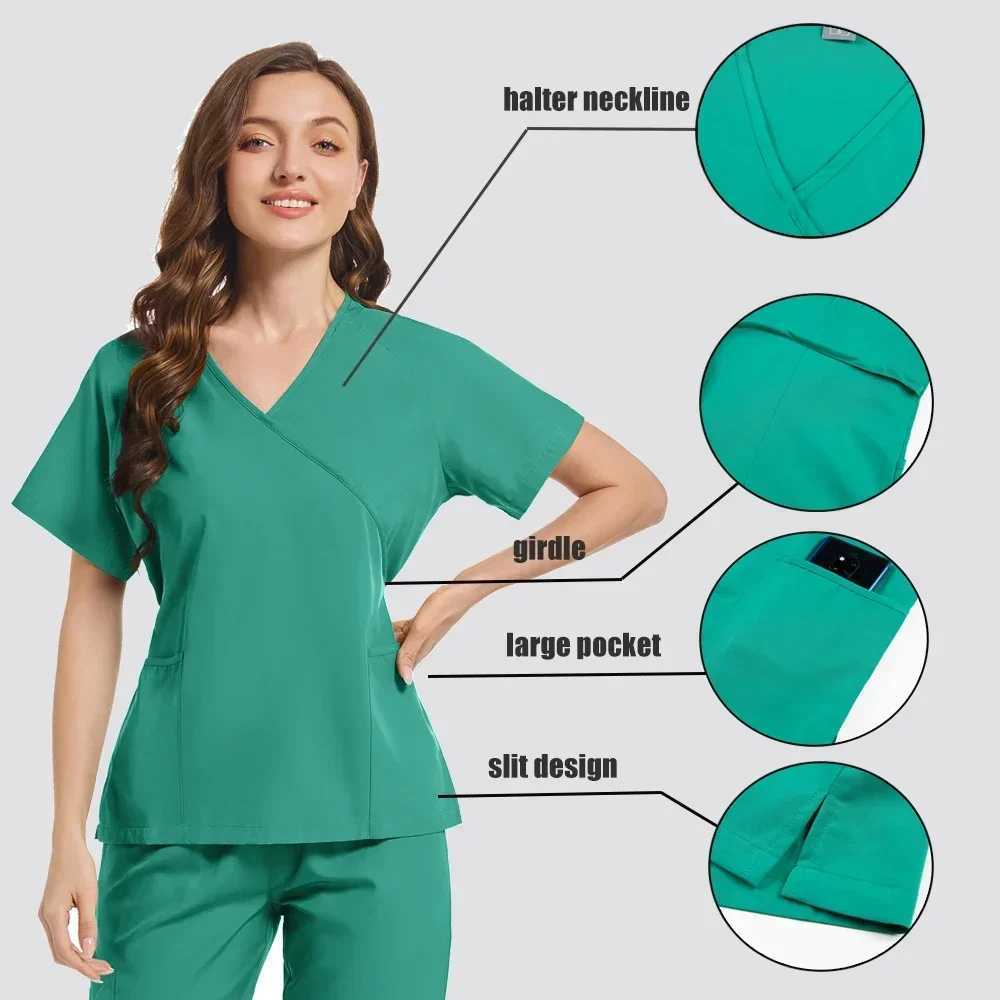 Short Slved Doctor comes with surgical washer kit pet clinic work clothes S-2XL dental care uniform medical kit X2504101