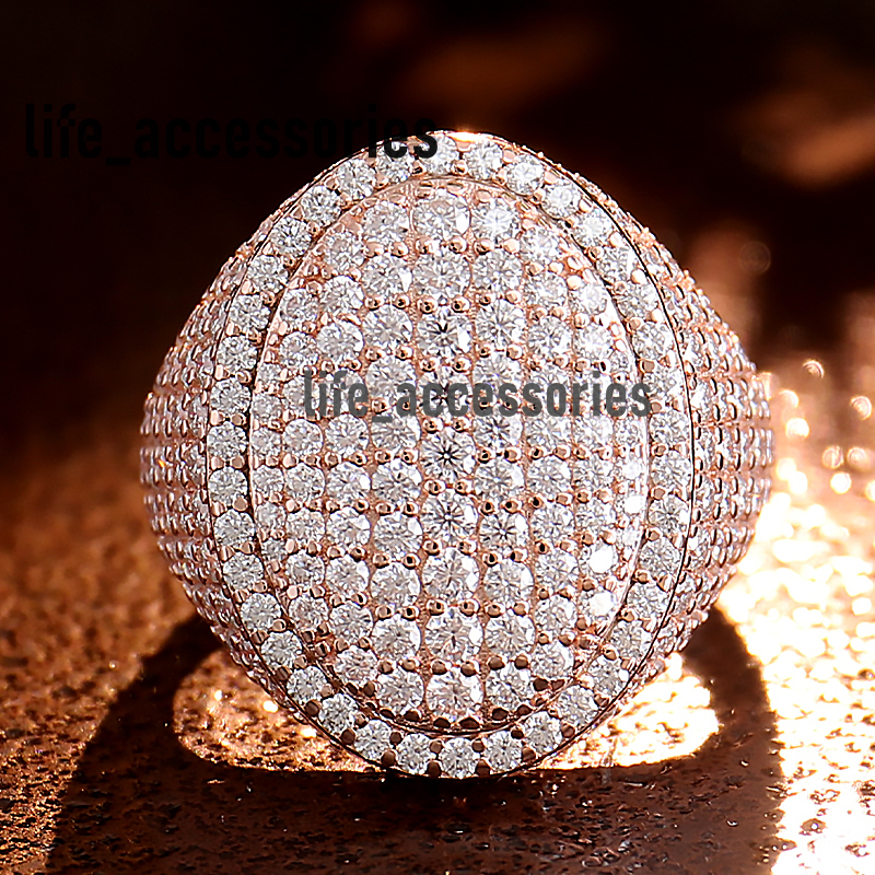 18k Rose Gold Women and Men Wedding Engagement Couple Ring Vvs Moissanite Diamond Rings 10k 14k Hiphop Style Full Diamond Ring