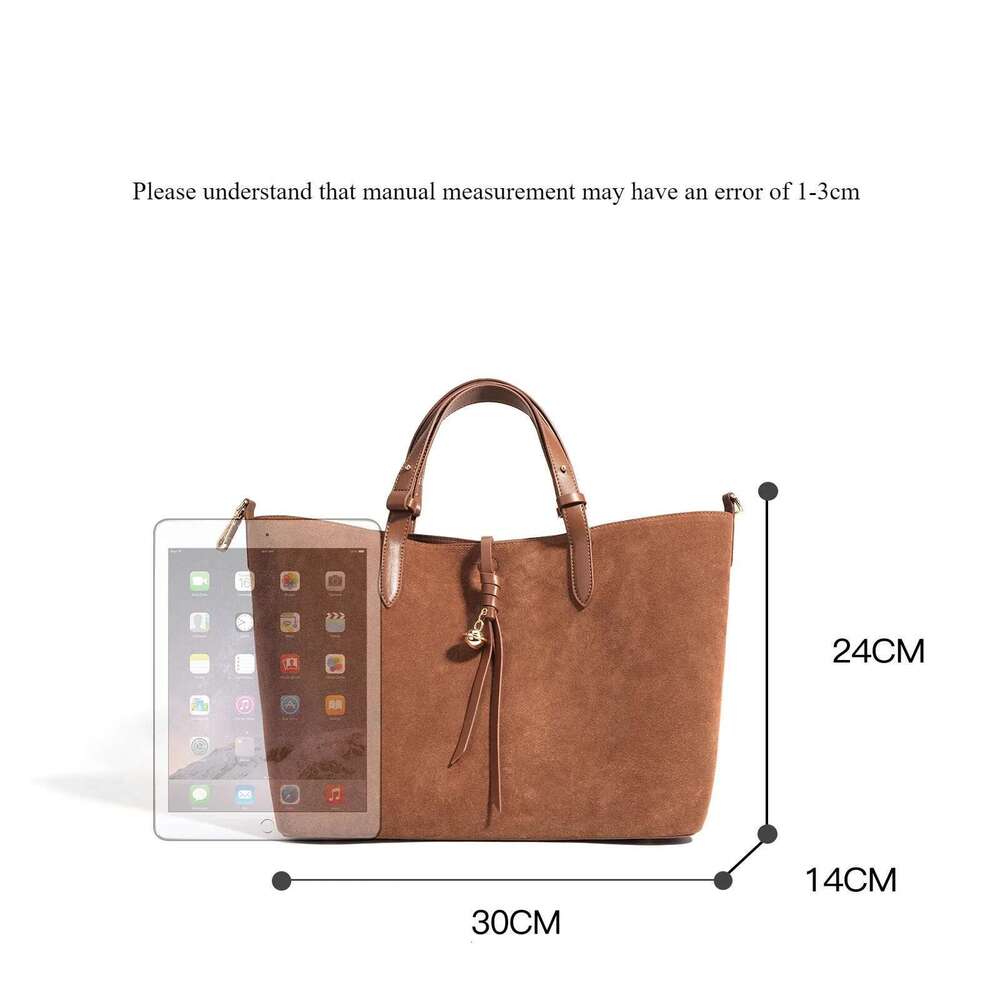 Motingsome Suede Leather Bag For Women Handbag And Casual Tote Big Capacity Shoulder Brown Purses 2024 New