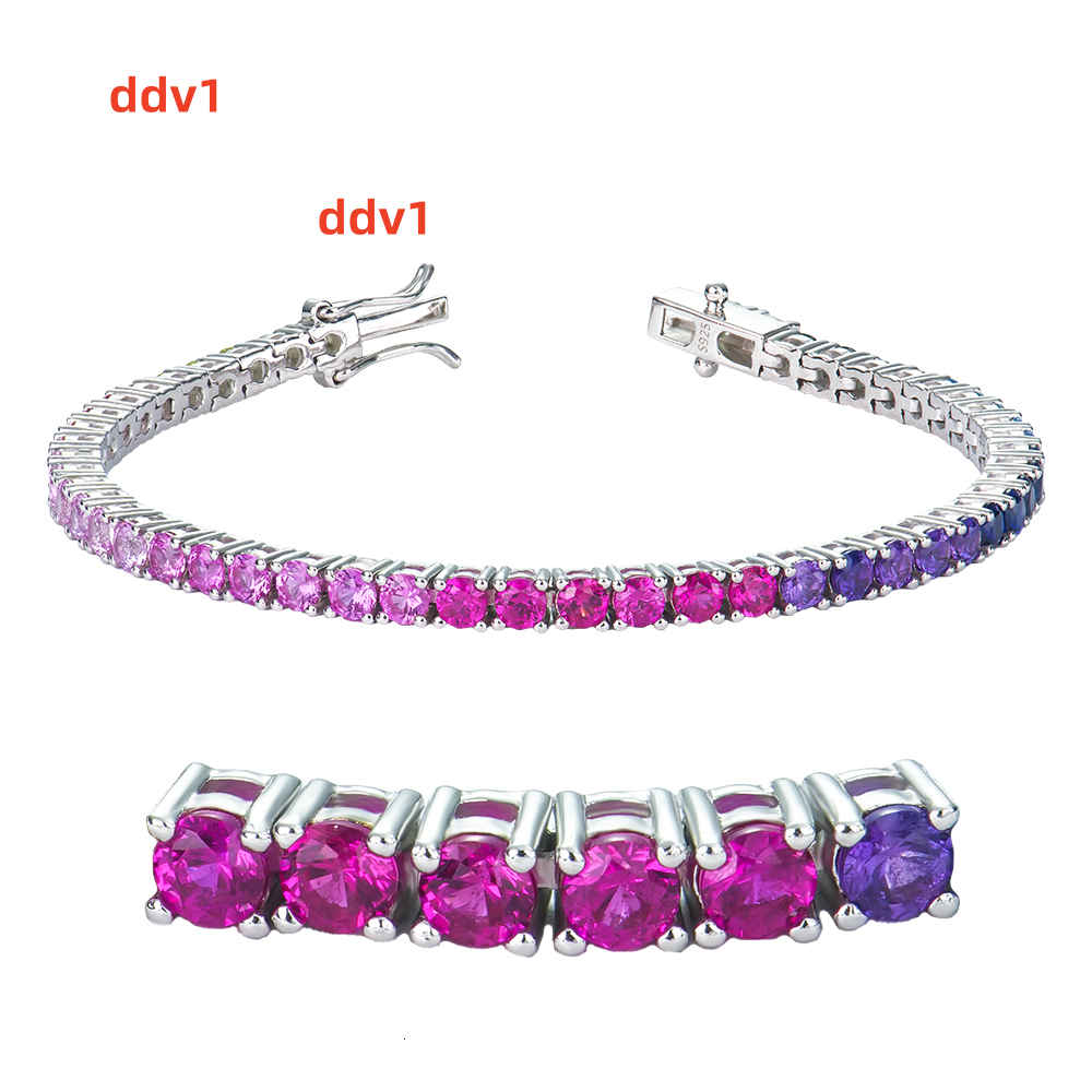 Colored Corundum Tennis Bracelet - Customizable Size - Suitable for Various Occasions - Fashionable and Versatile