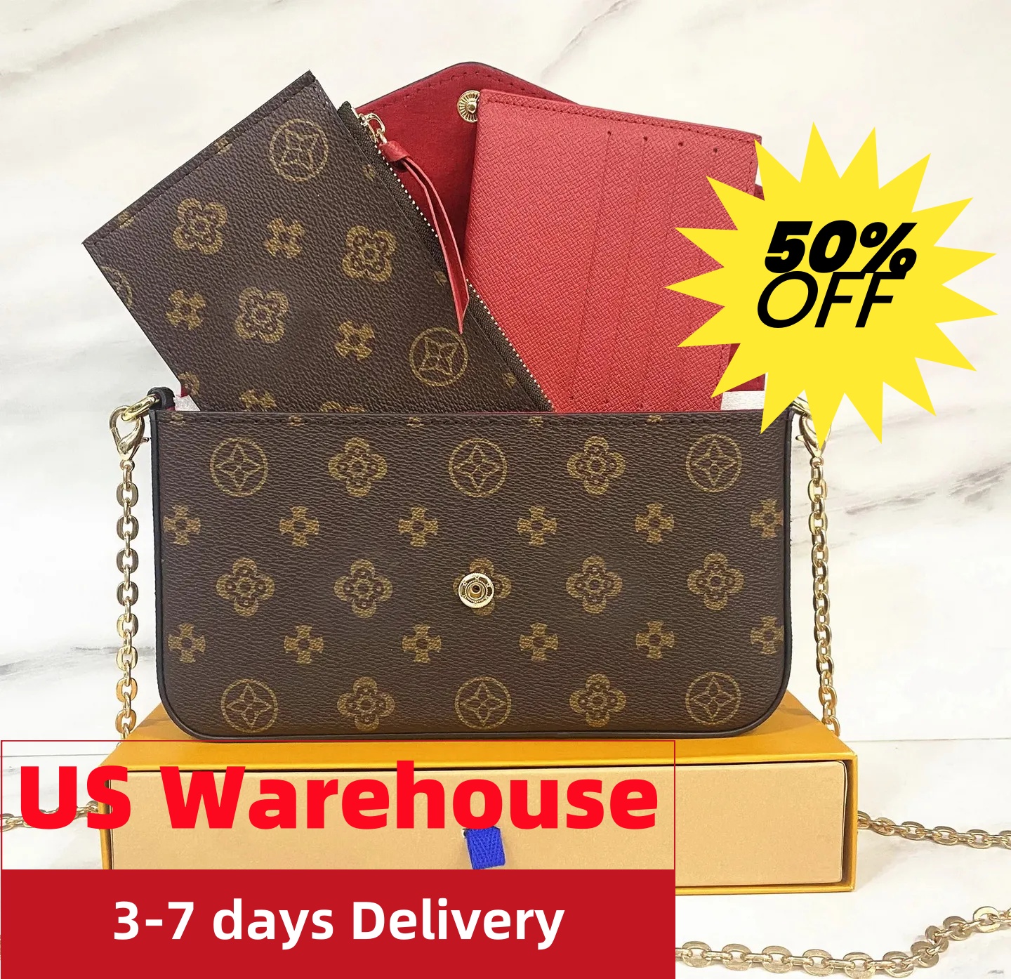 Luxury Designer Bag 3 Multi FELICIE POCHETTE Chain Bags Handbags Crossbody Purse Fashion Women Shoulder Ladys The Tote Wallet Female backpack handbag purses beach