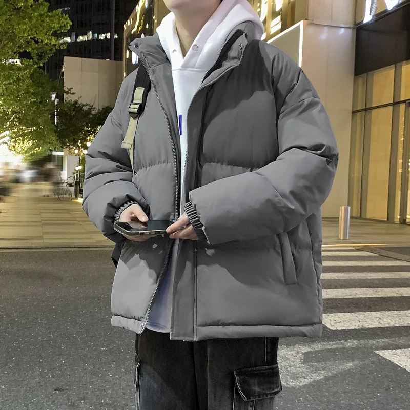 Warm Winter Male Puffer Jacket Thick Parkas Korean Fashion Men Padded Down Outwear Zipper Stand Collar Loose Couple Outdoor Coat 251106