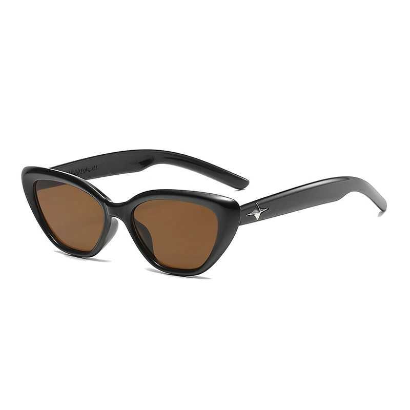 Fashionable cat eye sunglasses for women classic beige nail design retro womens sunglasses UV400 trend sunglassesT250411