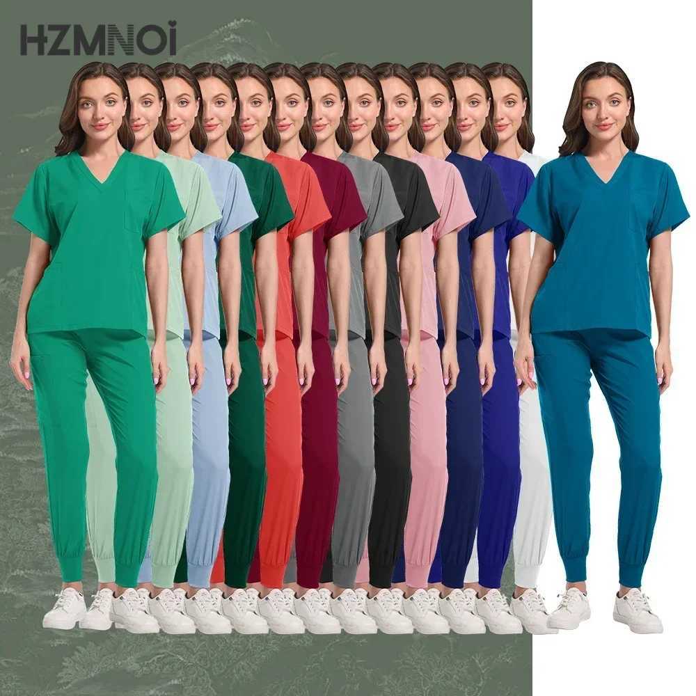 Clearance Scrubs Nursing Uniforms for Women Men Anesthetist Set Tops and Jogger Pants Thin Fabric Operating Room Doctor Workwear X250410