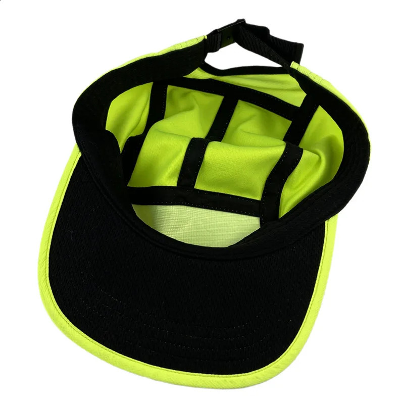 Custom Fluorescent Baseball Caps For Men Women Quick Dry Flat Brim 5 Panel Hats Adjustable Hip Hop Skateboard Cap 250407