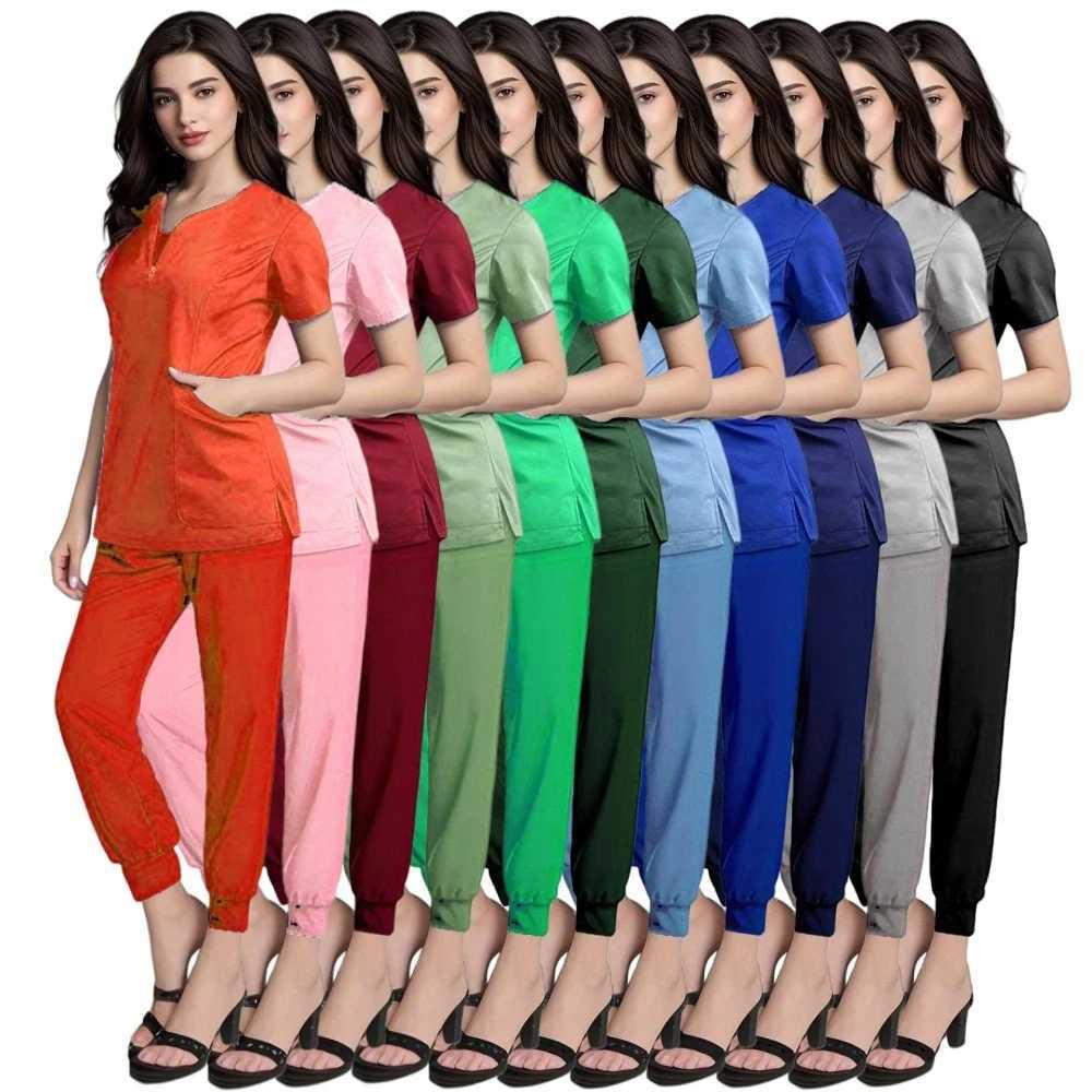 Multicolor Unisex Short Slved Pharmacy Nurse Uniform Hospital Doctor Workwear Oral Dental Surgery Uniforms Medical Scrubs Sets X250410