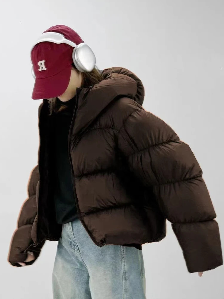 Mumaroho Winter Autumn Women Down Jacket Octopus Hooded Solid Long Sleeve Thick Warm Outwear Fluffy Jacket Coat For Women 251110