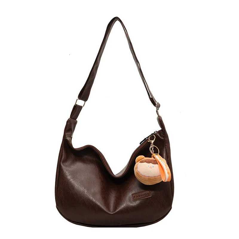 pu leather large capacity shoulder bag dumpling bag all kinds of crossbody retro commuting shoulder bagT251110